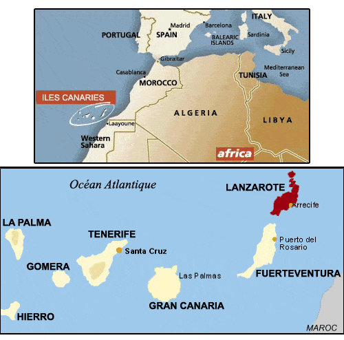 La situation des Canaries au large du Maroc