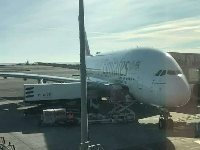 Notre Airbus A380 Emirates en préparation pour un Nice - Dubaï