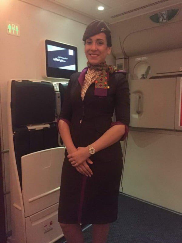 Notre charmante hôtesse de la compagnie Etihad Airways