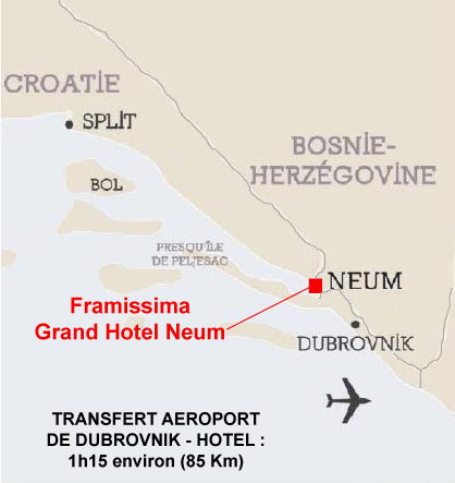 La localisation géographique du Framissima Grand Hotel Neum