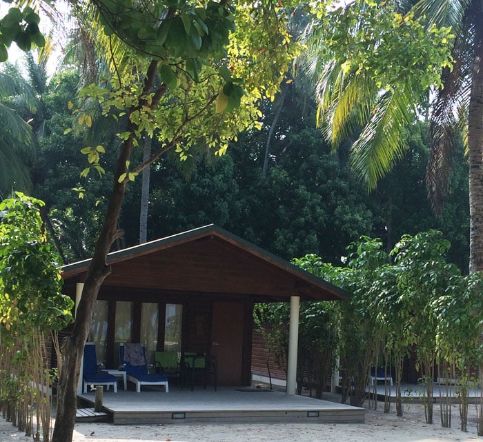 Un bungalow plage du Meeru Island Resort