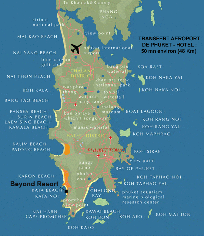Le Coralia Beyond Kata est situé le Sud de l'île de Phuket, partie la plus belle et qui rassemble les plus belles plages et centres d'intérêt