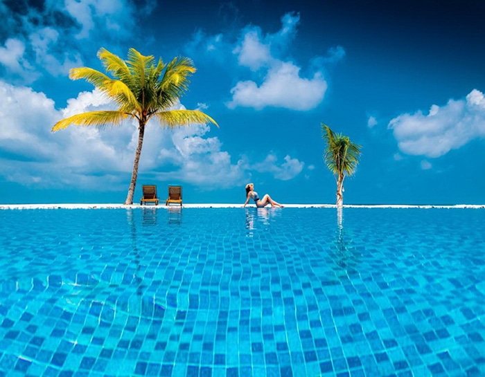 La belle piscine du South Palm Resort 4*