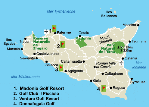 Carte des golfs