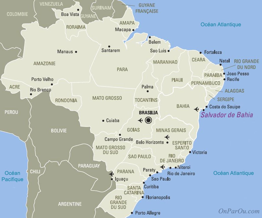 Carte de Brésil