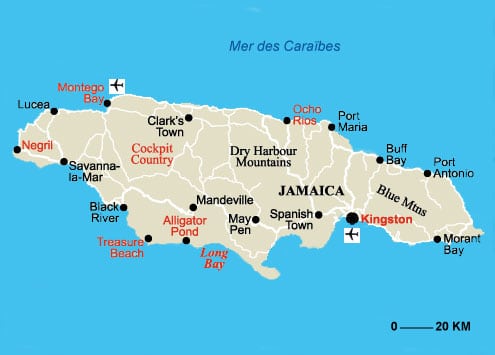 Carte de Jamaïque