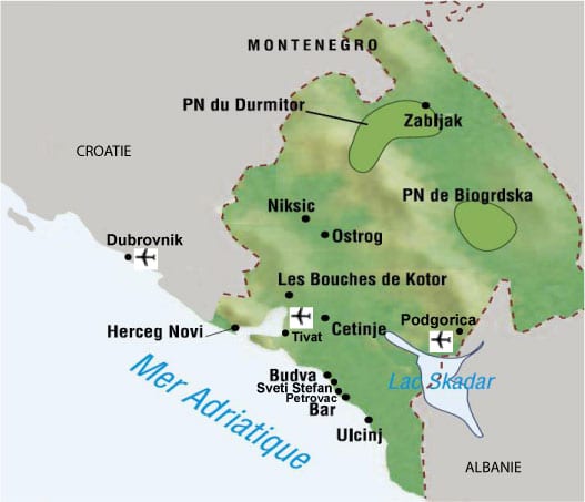 Carte de Monténégro