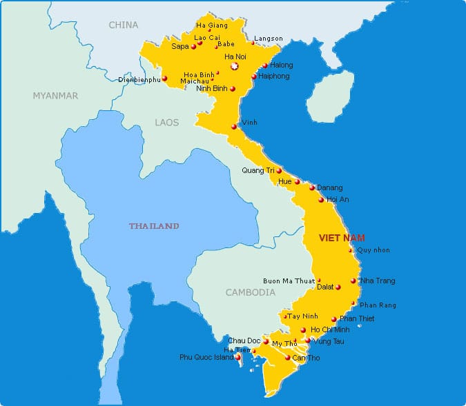 Carte de Vietnam